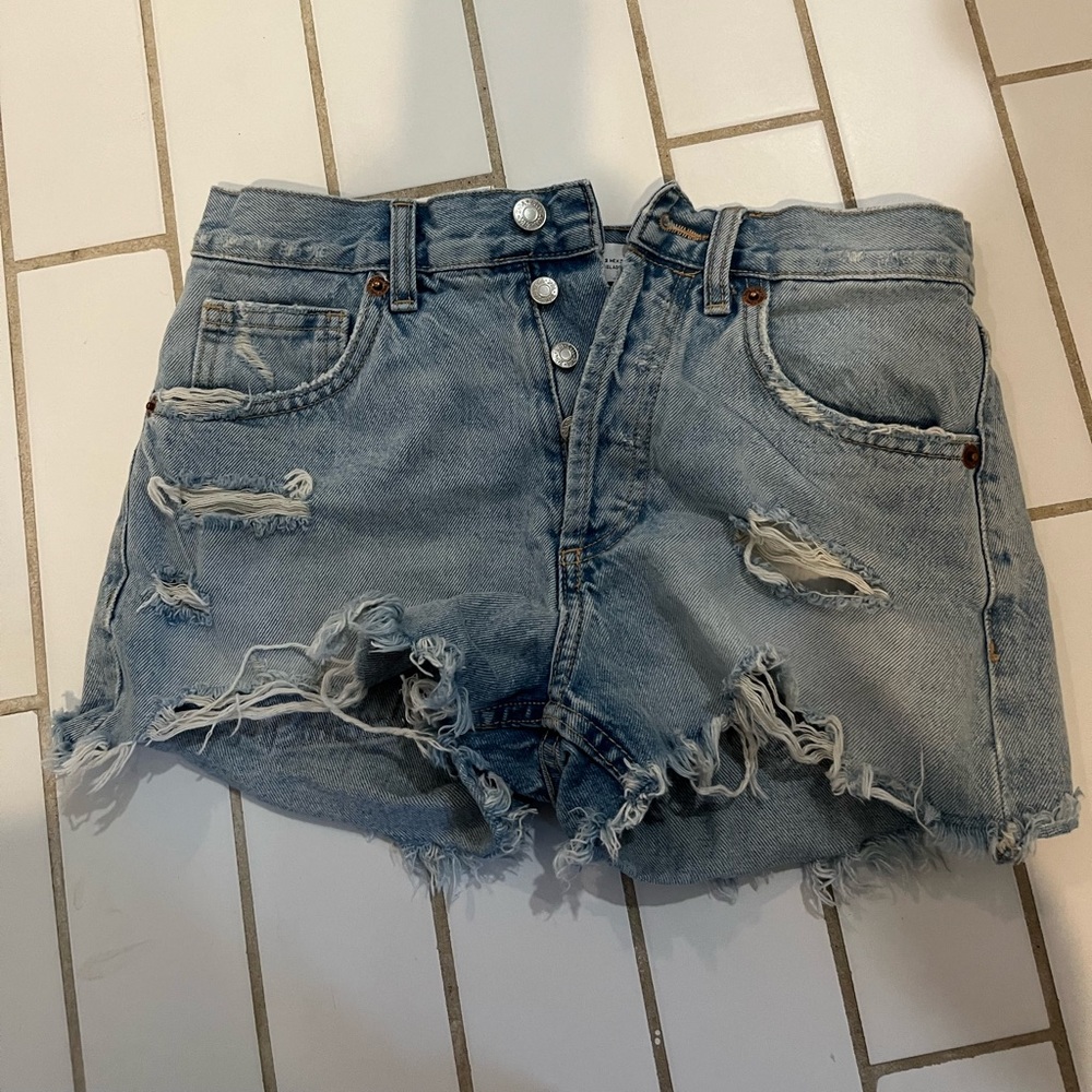 Zara high waisted jean shorts size 2. Lightly worn.
